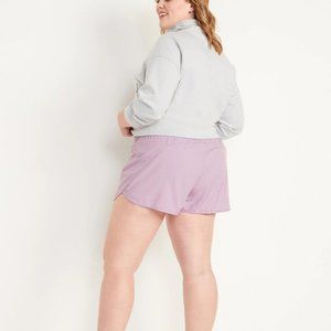 Mid-Rise Dolphin-Hem StretchTech Run Shorts 3 inch inseam Violet Old Navy NWT 4X